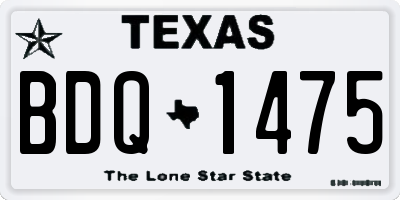 TX license plate BDQ1475