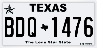TX license plate BDQ1476