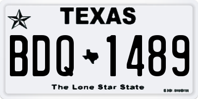 TX license plate BDQ1489