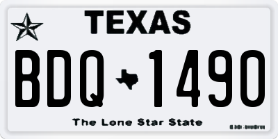 TX license plate BDQ1490