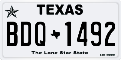 TX license plate BDQ1492
