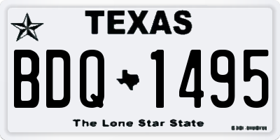TX license plate BDQ1495