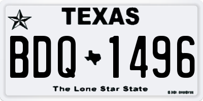 TX license plate BDQ1496