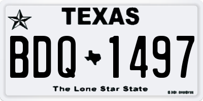 TX license plate BDQ1497