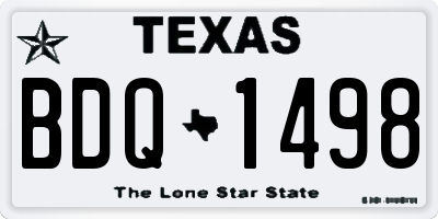TX license plate BDQ1498
