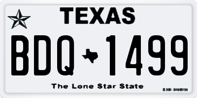 TX license plate BDQ1499