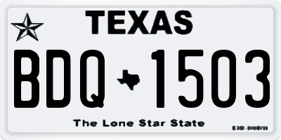 TX license plate BDQ1503