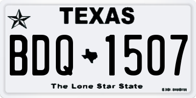 TX license plate BDQ1507