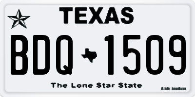 TX license plate BDQ1509