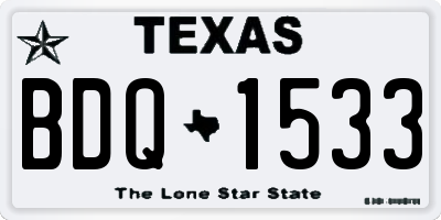 TX license plate BDQ1533