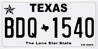 TX license plate BDQ1540