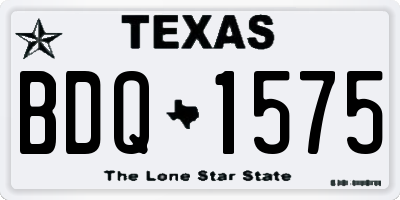 TX license plate BDQ1575