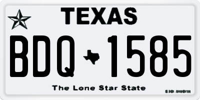 TX license plate BDQ1585