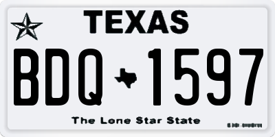 TX license plate BDQ1597