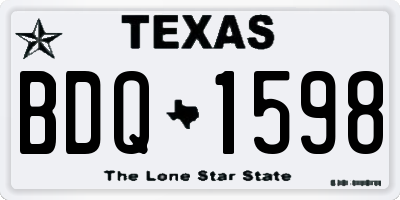 TX license plate BDQ1598