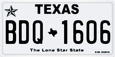 TX license plate BDQ1606
