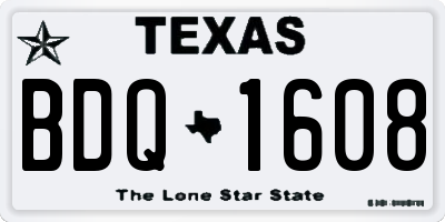 TX license plate BDQ1608