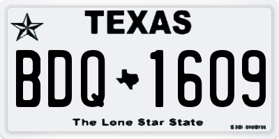 TX license plate BDQ1609