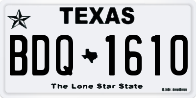 TX license plate BDQ1610