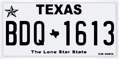 TX license plate BDQ1613