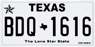 TX license plate BDQ1616