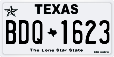 TX license plate BDQ1623