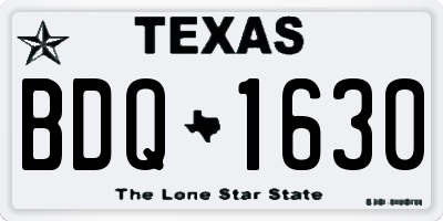 TX license plate BDQ1630