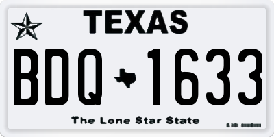 TX license plate BDQ1633