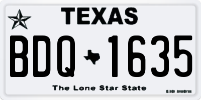 TX license plate BDQ1635