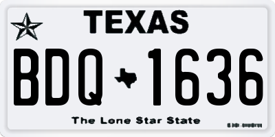 TX license plate BDQ1636