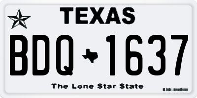 TX license plate BDQ1637