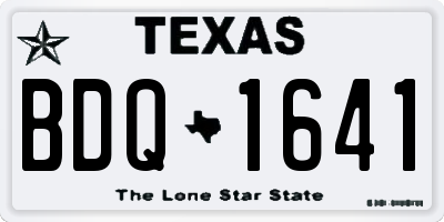 TX license plate BDQ1641