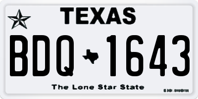 TX license plate BDQ1643