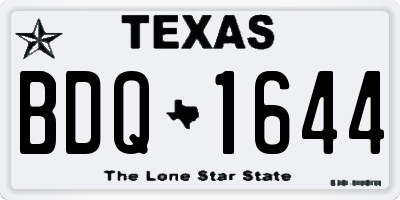 TX license plate BDQ1644
