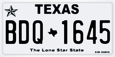 TX license plate BDQ1645