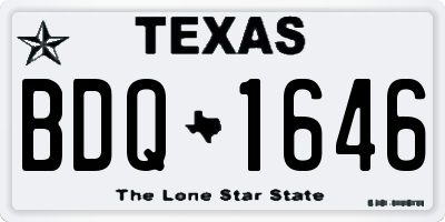 TX license plate BDQ1646