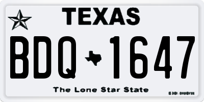 TX license plate BDQ1647