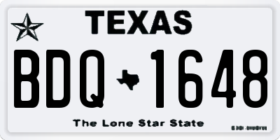 TX license plate BDQ1648