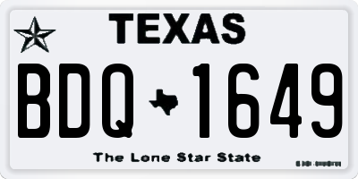 TX license plate BDQ1649