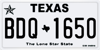 TX license plate BDQ1650