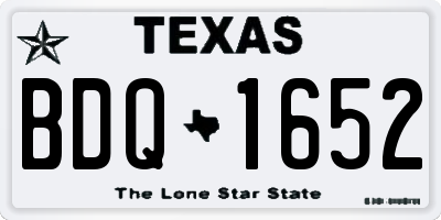 TX license plate BDQ1652
