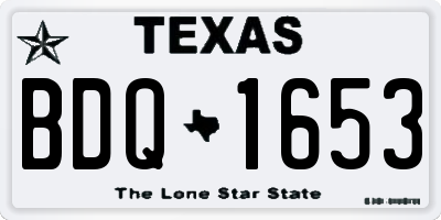 TX license plate BDQ1653