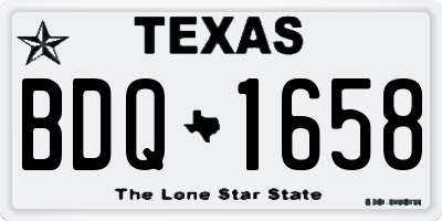 TX license plate BDQ1658