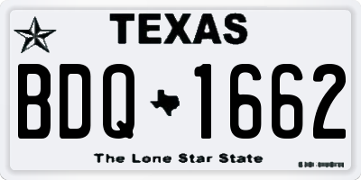 TX license plate BDQ1662