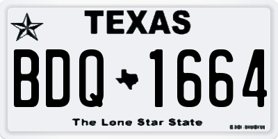 TX license plate BDQ1664