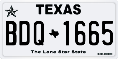 TX license plate BDQ1665