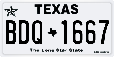 TX license plate BDQ1667