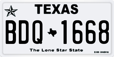 TX license plate BDQ1668