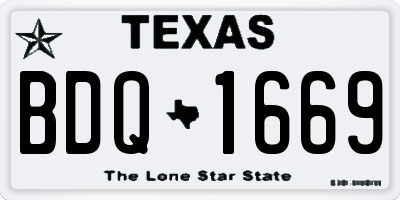 TX license plate BDQ1669