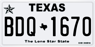 TX license plate BDQ1670